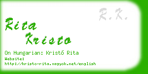 rita kristo business card